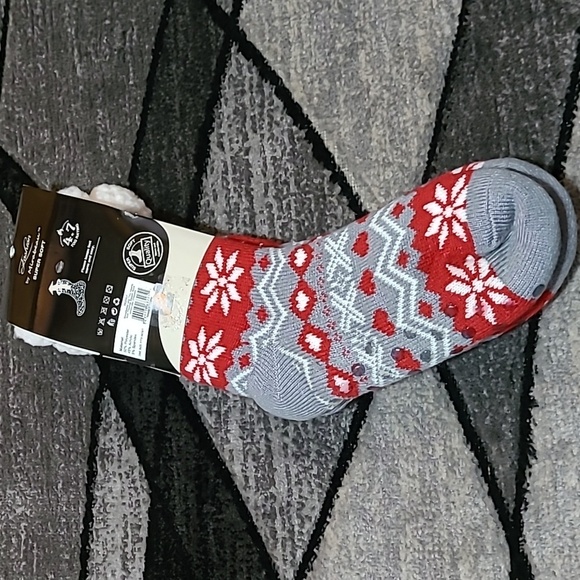 FASHION BY MIRABEAU SUPER SOFT SHERPA THERMAL KNIT SLIPPER SOCKS PRICE FIRM - Picture 4 of 11